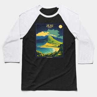 Jeju Island South Korea Starry Night Travel Tourism Retro Vintage Baseball T-Shirt